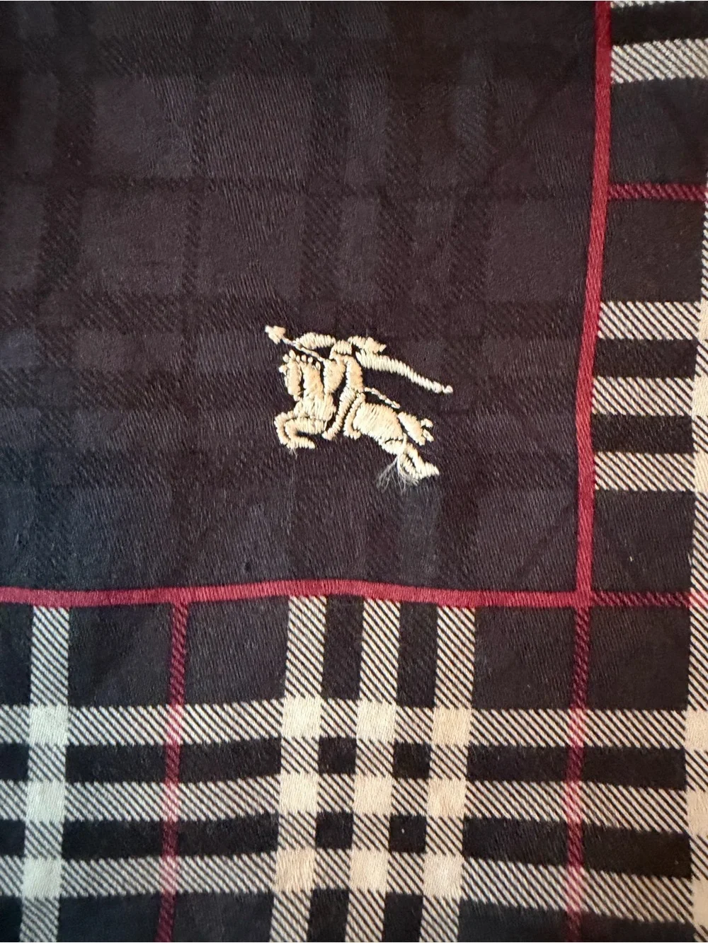 Burberry Plaid Equestrian Scarf Embroidered Logo Horse Motif neckwear Bag scarf